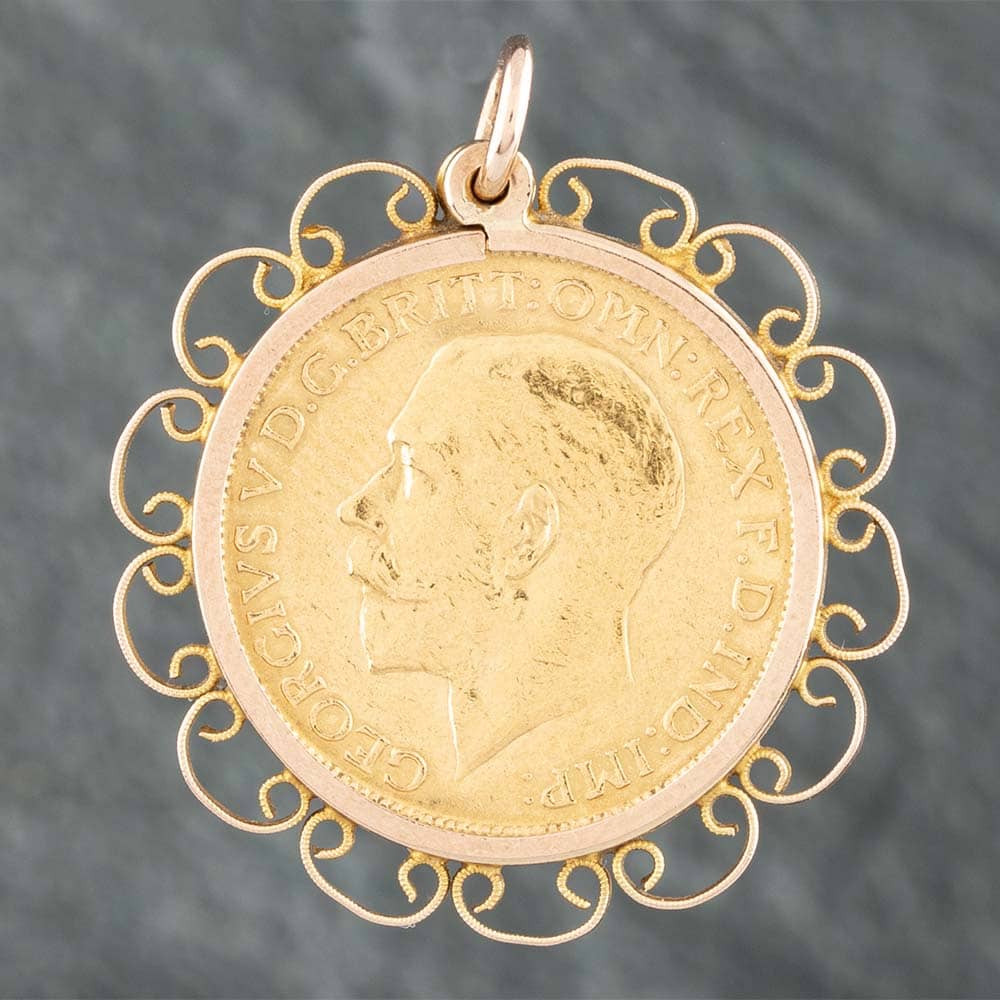 Pre-Owned 9ct Yellow Gold Full Sovereign Coin Keeper Loose Pendan
