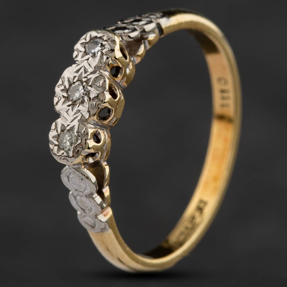 Product photograph of Pre-owned Yellow Gold Diamond Three Stone Ring 4158197 from The Jewel Hut
