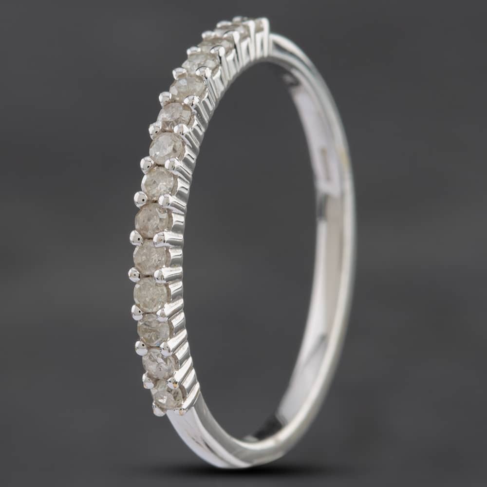 Product photograph of Pre-owned 9ct White Gold Brilliant Cut Diamond Half Eternity Ring 4158979 from The Jewel Hut