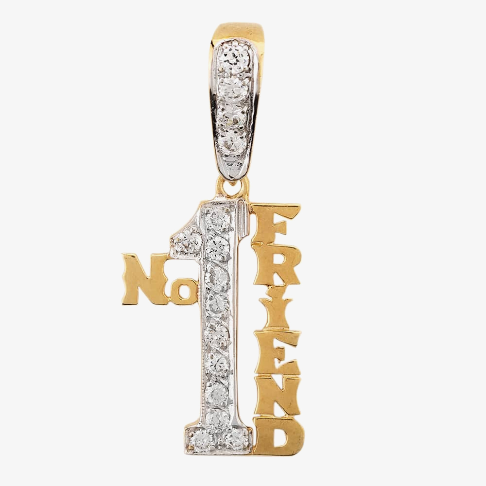 Pre-Owned 9ct Yellow Gold No. 1 FRIEND Cubic Zirconia Pendant 416