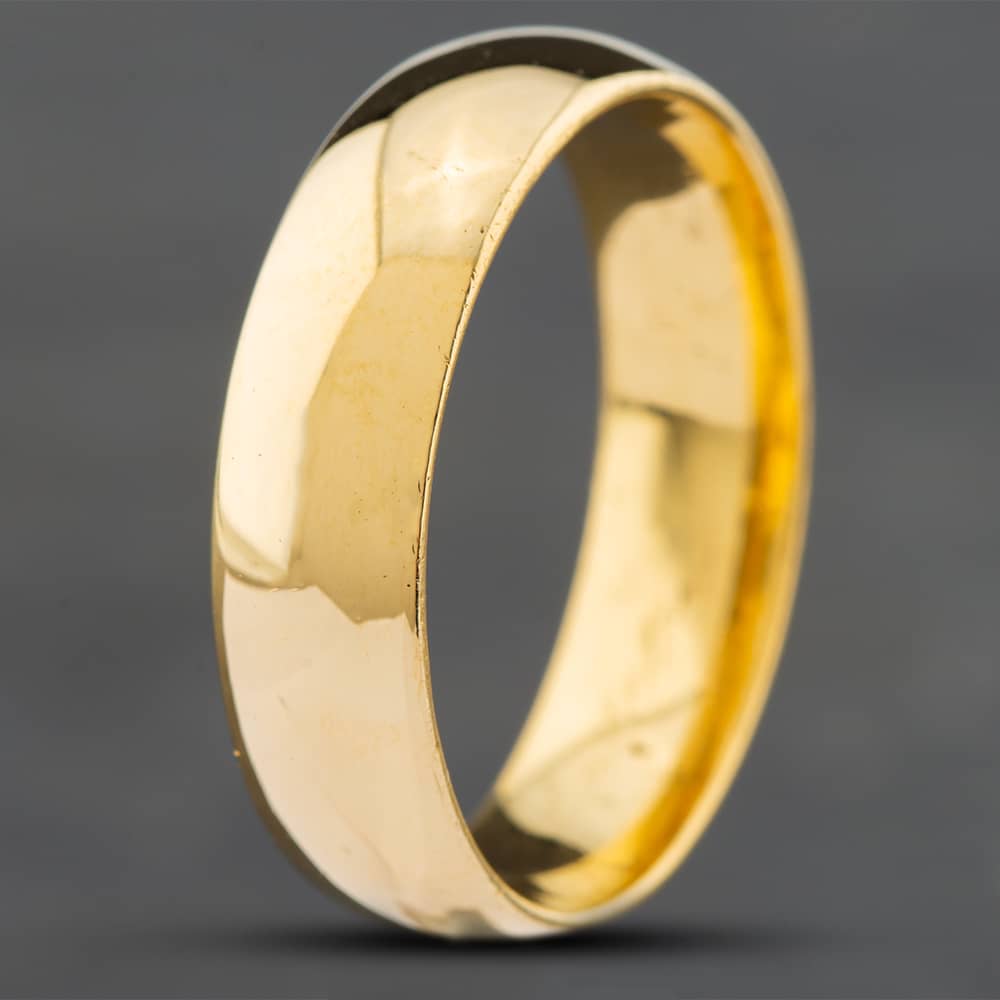 Pre-Owned 18ct Yellow Gold Court 6mm Plain Wedding Ring 41871091
