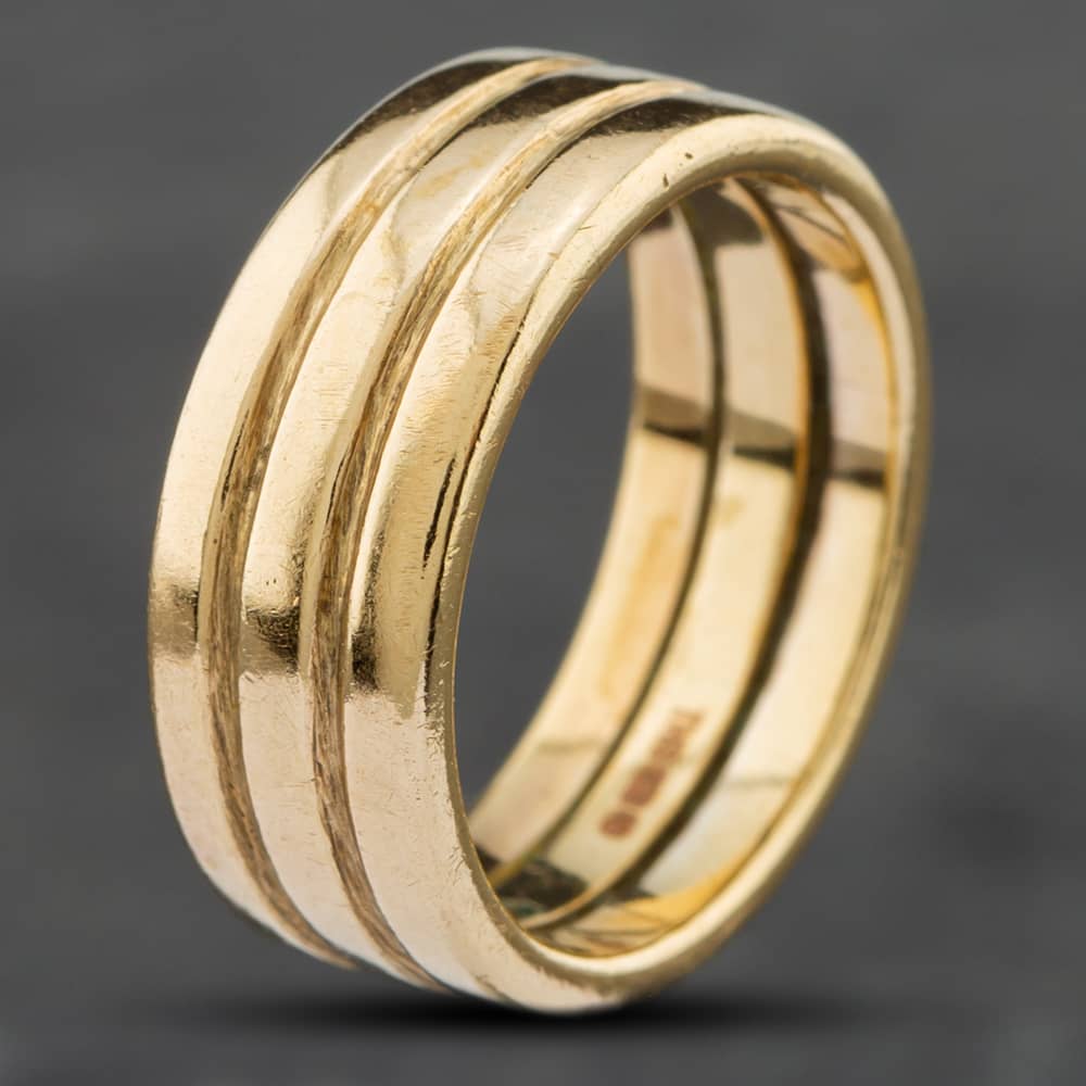 Pre-Owned 9ct Yellow Gold 7mm Patterned Wedding Ring 41871142