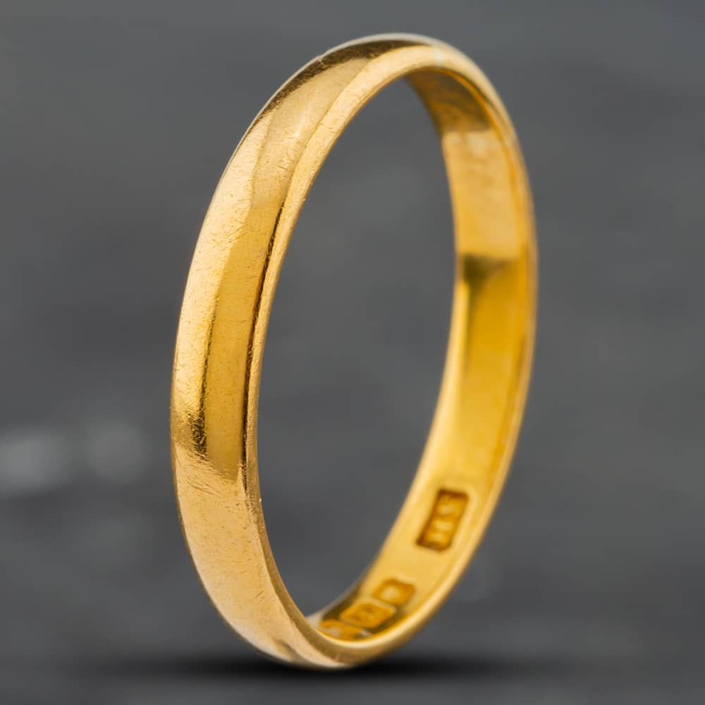 Pre-Owned Vintage 22ct Yellow Gold 3mm Plain Wedding Ring 4187117