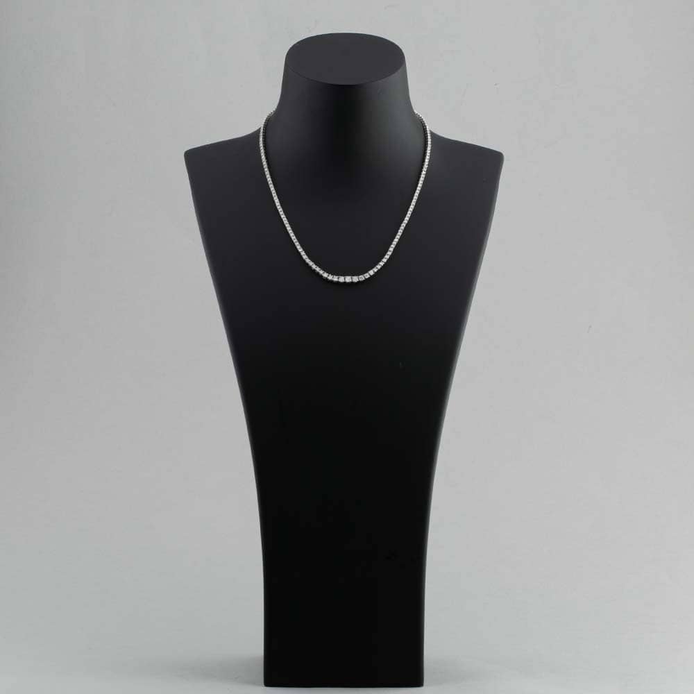 Pre-Owned Platinum 5.00ct Brilliant Cut Diamond Graduated Tennis 16 Inch Necklace 43040013