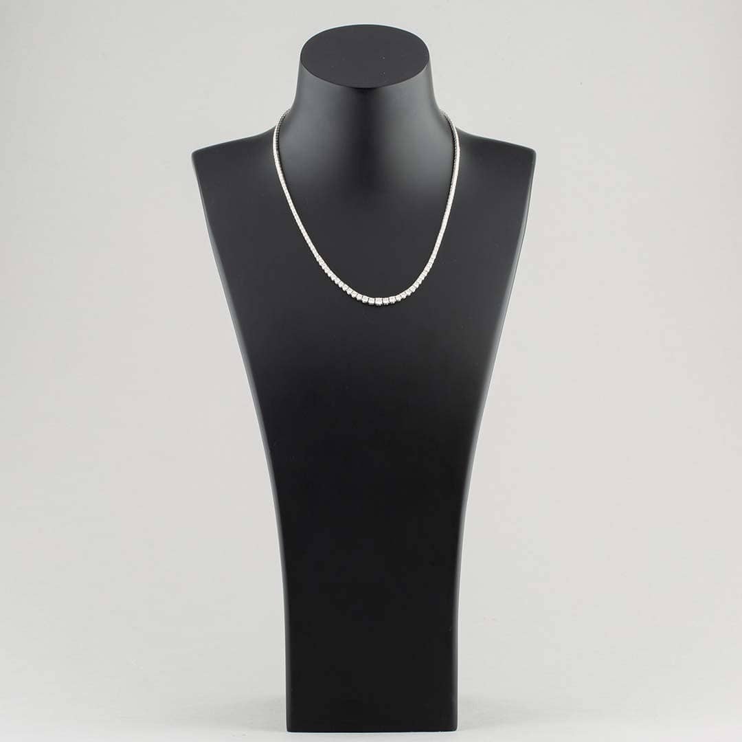 Pre-Owned 14ct White Gold 4.71ct Brilliant Cut Diamond Graduated 17 Inch Tennis Necklace 4304155114