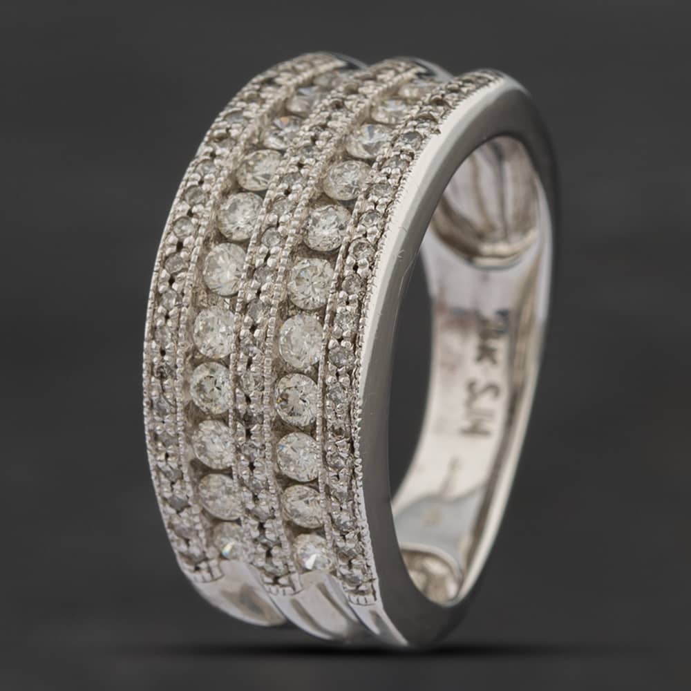 Click to view product details and reviews for Pre Owned 14ct White Gold 100ct Brilliant Cut Diamond Five Row Ring 43121048. Click to view product details and reviews for Pre Owned 14ct White Gold 100ct Brilliant Cut Diamond Five Row Ring 43121048.
