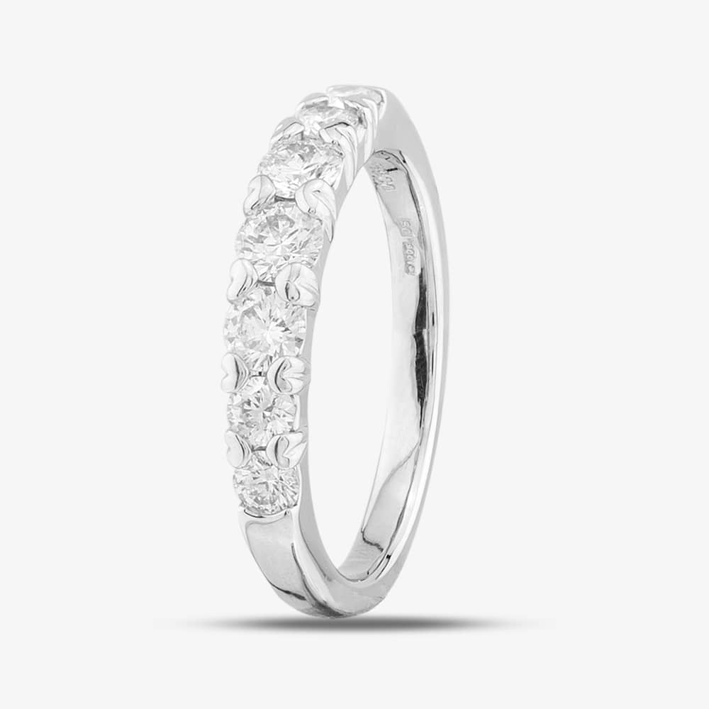 Product photograph of Pre-owned Platinum 0 73ct Brilliant Cut Diamond Half Eternity Ring 43121049 from The Jewel Hut