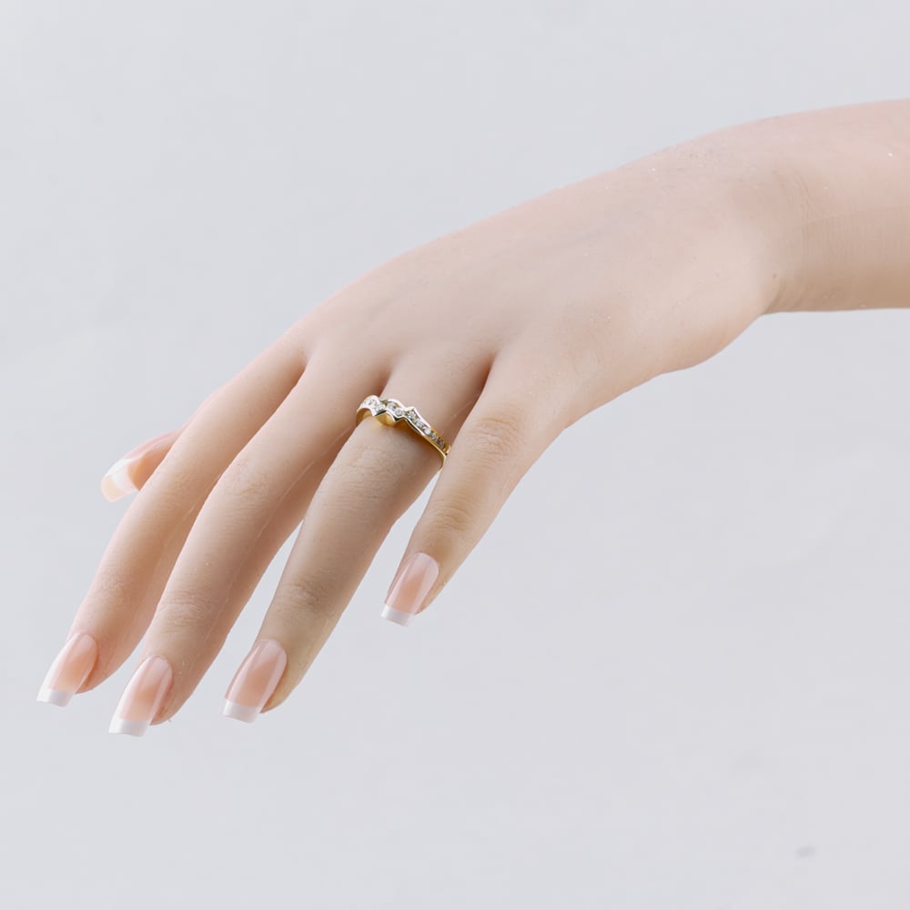 Pre-Owned 18ct Yellow Gold 0.40ct Brilliant Cut Diamond Fancy Thirteen Stone Band Ring 43121067