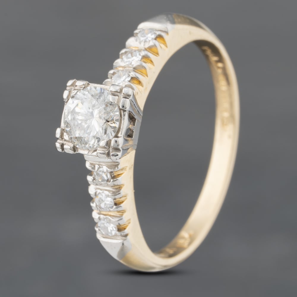 Click to view product details and reviews for Pre Owned Two Colour Gold 045ct Brilliant Cut Diamond Solitaire Ring 43121147.
