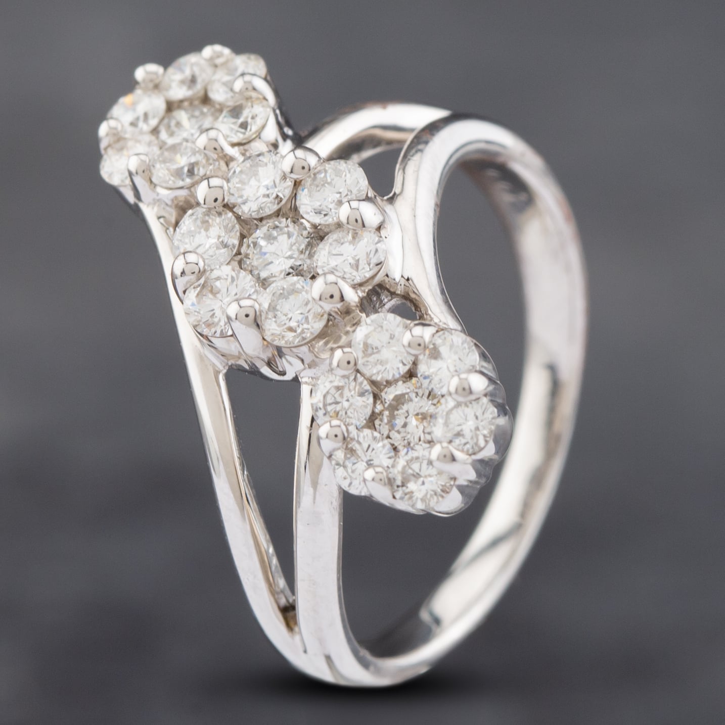 Click to view product details and reviews for Pre Owned 18ct White Gold 100ct Brilliant Cut Diamond Cross Over Triple Cluster Ring 43121181. Click to view product details and reviews for Pre Owned 18ct White Gold 100ct Brilliant Cut Diamond Cross Over Triple Cluster Ring 43121181.