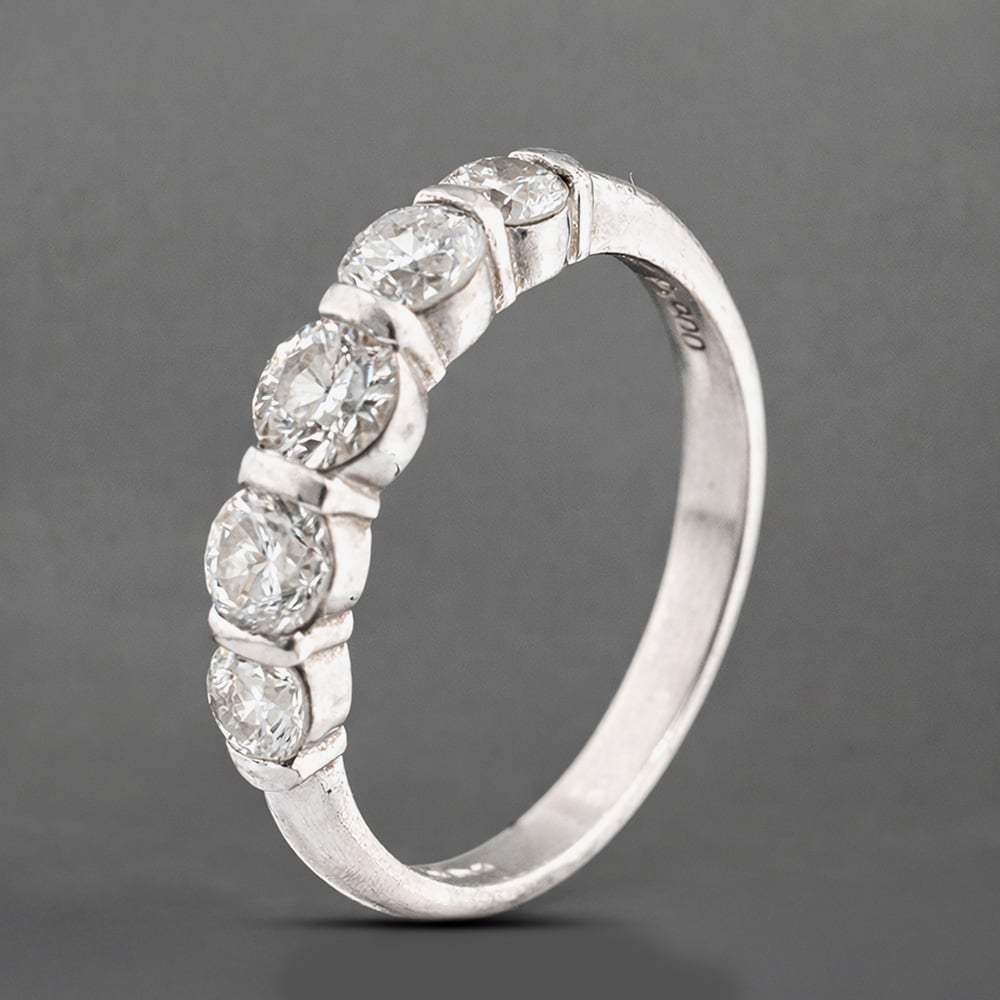 Click to view product details and reviews for Pre Owned Platinum 127ct Brilliant Cut Diamond Graduated Five Stone Ring 43121289.