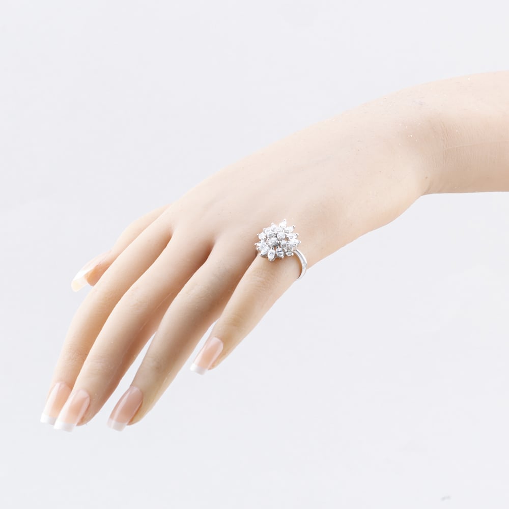 Pre-Owned Platinum 2.36ct Diamond Marquise Cluster Ring 43121298