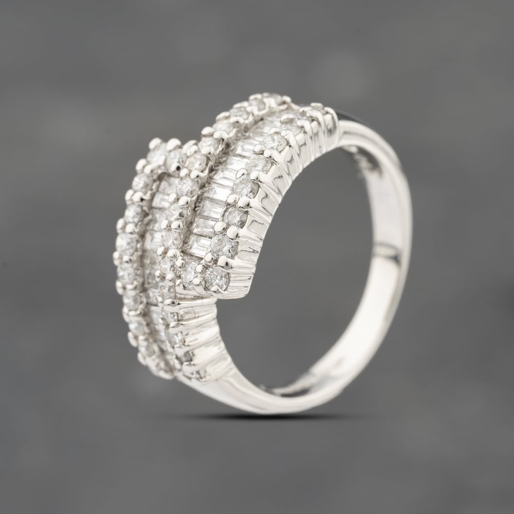 Pre-Owned Platinum 1.10ct Diamond Five Row Ring 43121325