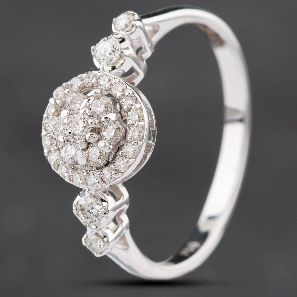 Click to view product details and reviews for Pre Owned 18ct White Gold 033ct Brilliant Cut Diamond Halo Cluster Ring 4312229. Click to view product details and reviews for Pre Owned 18ct White Gold 033ct Brilliant Cut Diamond Halo Cluster Ring 4312229.