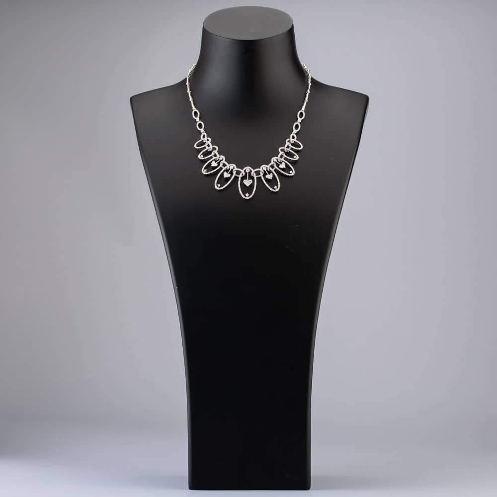 Pre-Owned 18ct White Gold 5.00ct Brilliant Cut Diamond Fancy 16 Inch Necklace 4314052