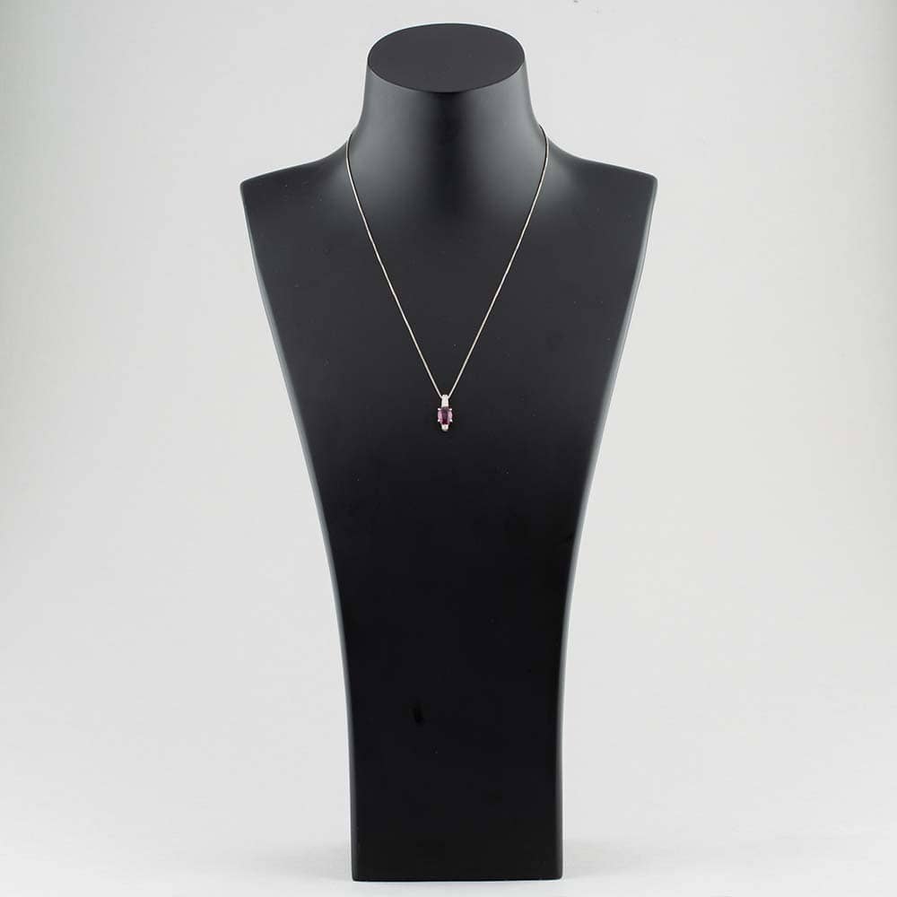 Pre-Owned Platinum Ruby & Brilliant Cut Diamond Oval Pendant & 16-18 Inch Box Chain 43141003