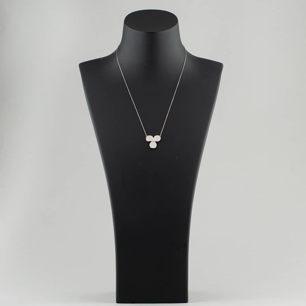 Pre-Owned Platinum 1.00ct Brilliant Cut Diamond Triple Pear Cluster Pendant & 16-18 Inch Trace Chain 43141052
