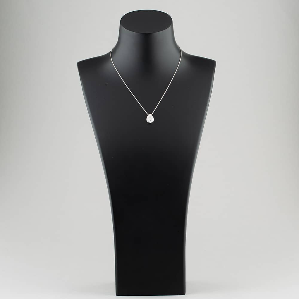 Pre-Owned 18ct White Gold 0.87ct Brilliant Cut Diamond Pear Shaped Pave Pendant & 16 Inch Trace Chain 43141060