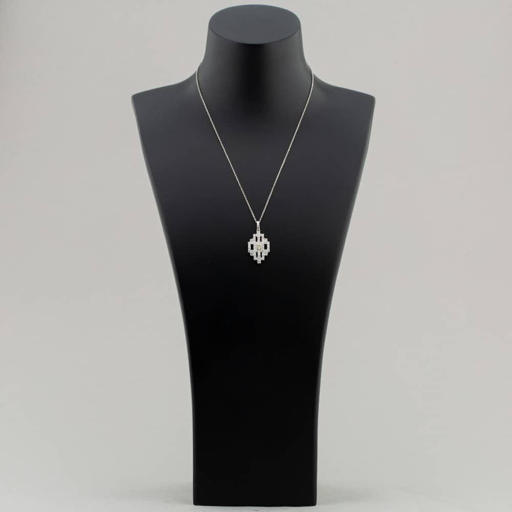Pre-Owned Platinum 2.01ct Brilliant Cut Yellow & White Diamond Pendant & 18 Inch Curb Chain 43141077