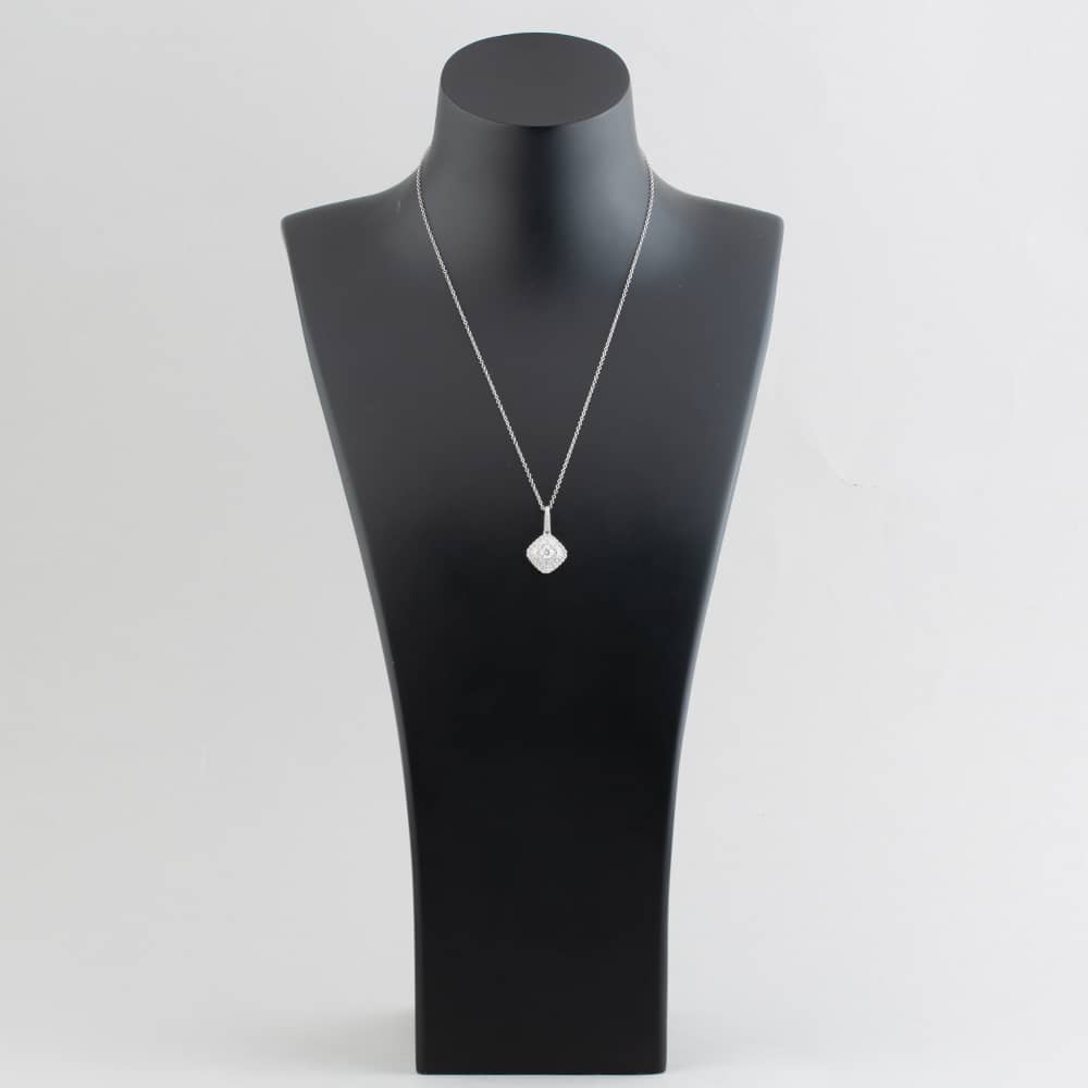 Pre-Owned 9ct White Gold 1.00ct Brilliant Cut Diamond Pendant & 18 Inch Trace Chain 43141106