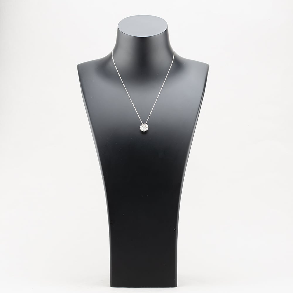 Pre-Owned 18ct White Gold 1.00ct Brilliant Cut Diamond Halo Cluster Pendant & 16-18 Inch Trace Chain 43141188