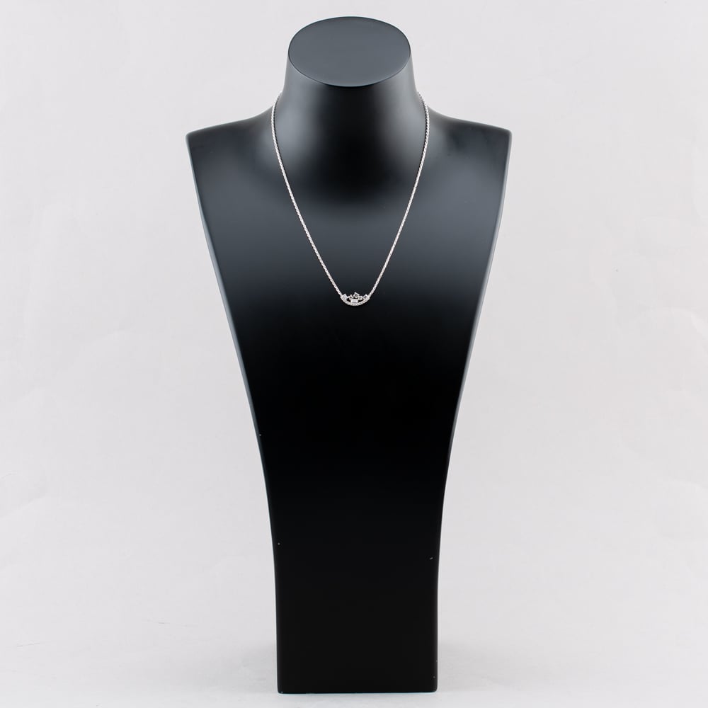 Pre-Owned 14ct White Gold 0.42ct Diamond Multi Stone Pendant & 16 Inch Rope Chain 43141212