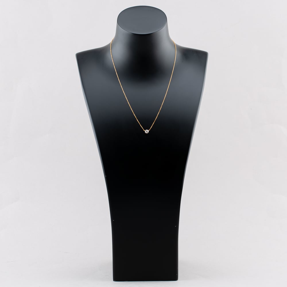 Pre-Owned 18ct Yellow Gold 0.71ct Brilliant Cut Diamond Floating Single Stone Pendant & 16-18 Inch Trace Chain 43141216