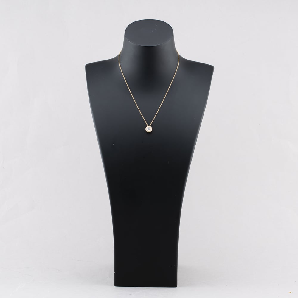 Pre-Owned 14ct Yellow Gold 0.55ct Brilliant Cut Diamond Cluster Pendant & 16 Inch Trace Chain 43141220