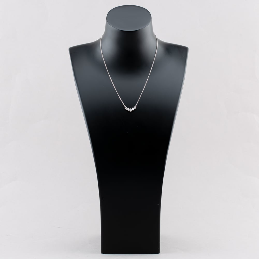 Pre-Owned Platinum 1.04ct Princess Cut Diamond Set Five Stone Pendant & 16 Inch Celtic Chain 43141224