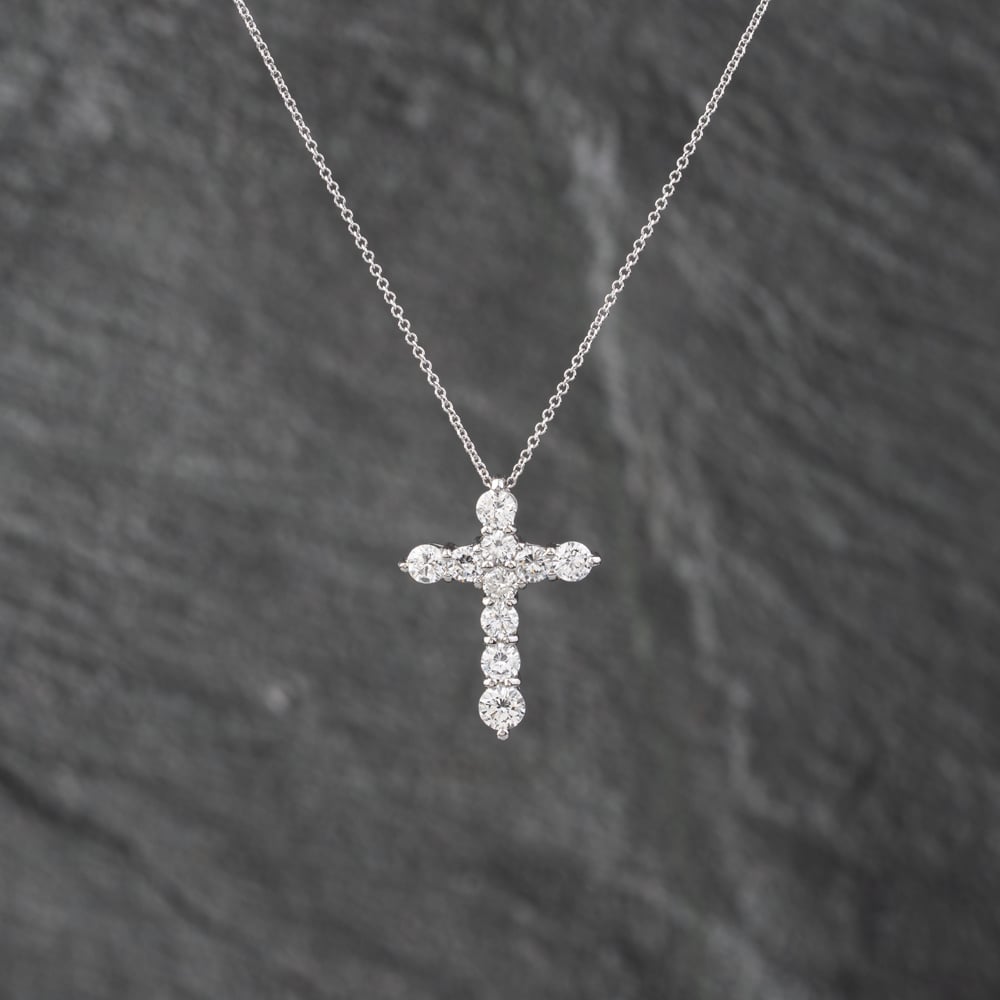 Click to view product details and reviews for Pre Owned Platinum 100ct Brilliant Cut Diamond Set Pendant And 16 Inch Trace Chain 43141245.