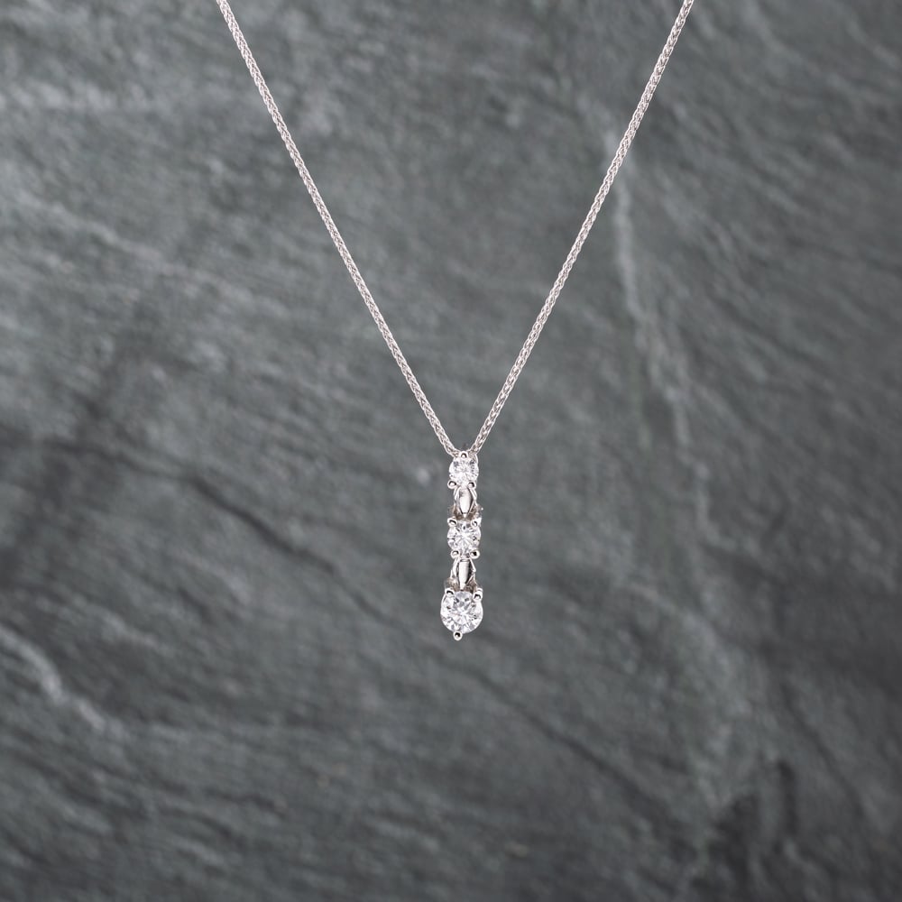 Click to view product details and reviews for Pre Owned 14ct White Gold 100ct Brilliant Cut Diamond Graduated Three Stone Pendant And 18 Inch Foxtail Chain 43141257. Click to view product details and reviews for Pre Owned 14ct White Gold 100ct Brilliant Cut Diamond Graduated Three Stone Pendant And 18 Inch Foxtail Chain 43141257.