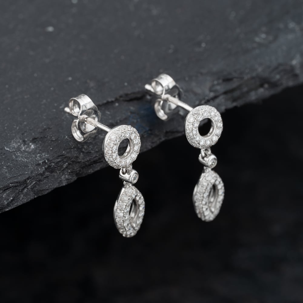 Pre-Owned 18ct White Gold Brilliant Cut Diamond Marquise Shaped Jewellery Set 43141261