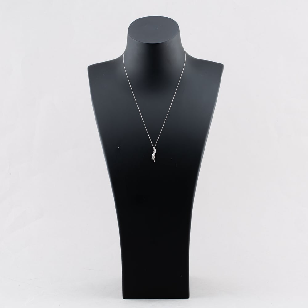 Pre-Owned 18ct White Gold 0.25ct Brilliant Cut Diamond 18 Inch Curb Jewellery Set 43141297
