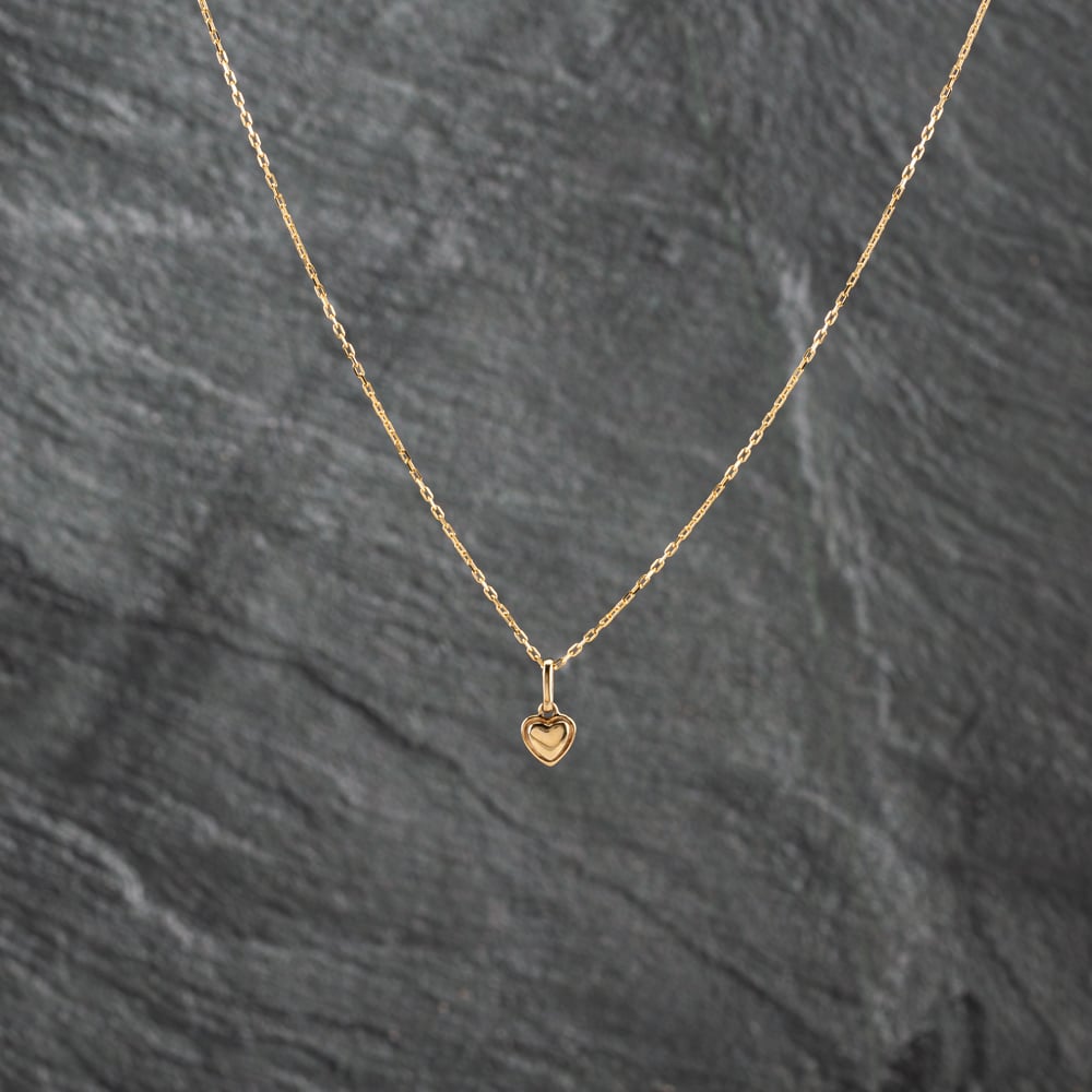 Pre-Owned Yellow Gold Heart Pendant & Earrings Jewellery Set 43141321