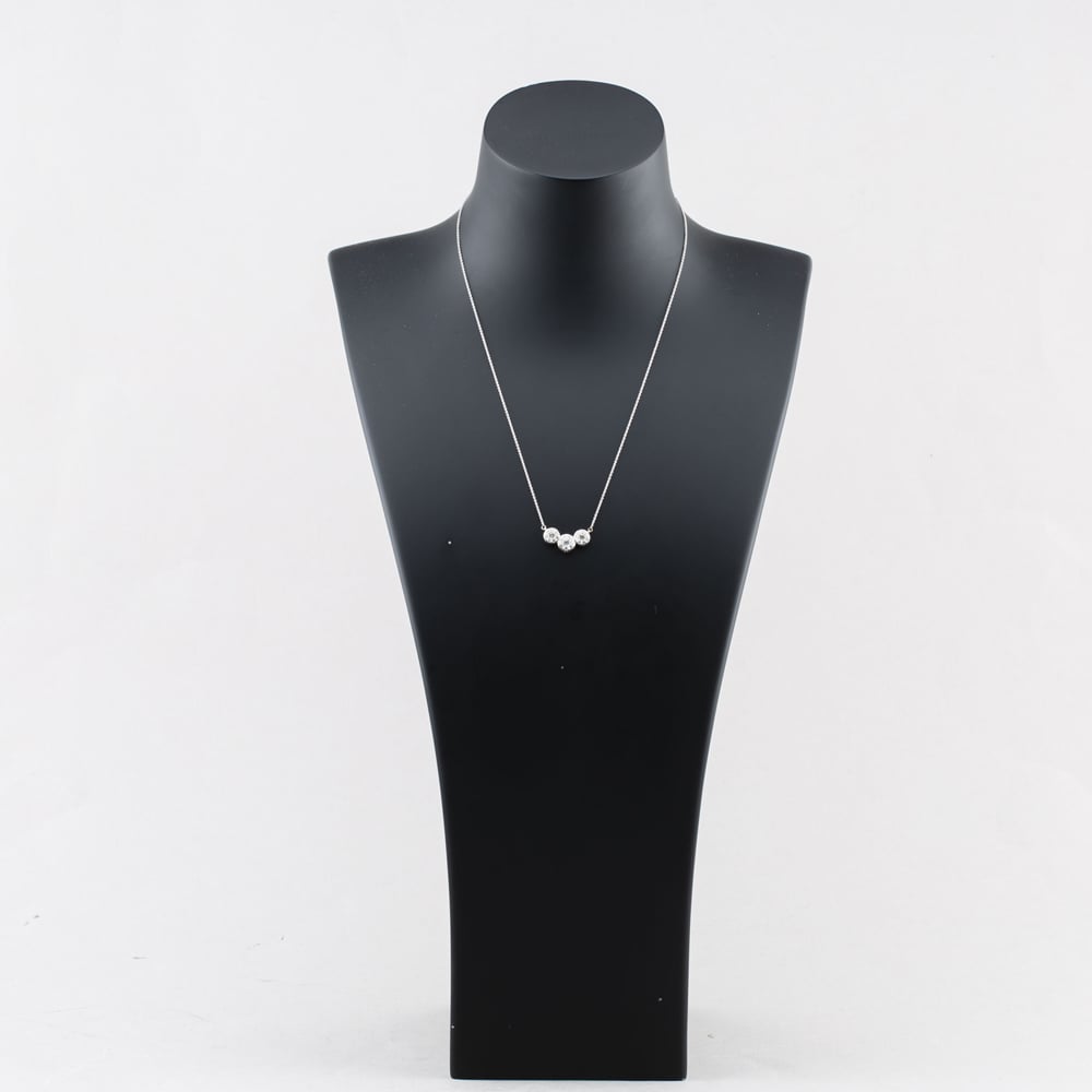 Pre-Owned 9ct White Gold 0.50ct Brilliant Cut Diamond Triple Flower Cluster Dropper Pendant & 16-18 Inch Trace Chain 43141340