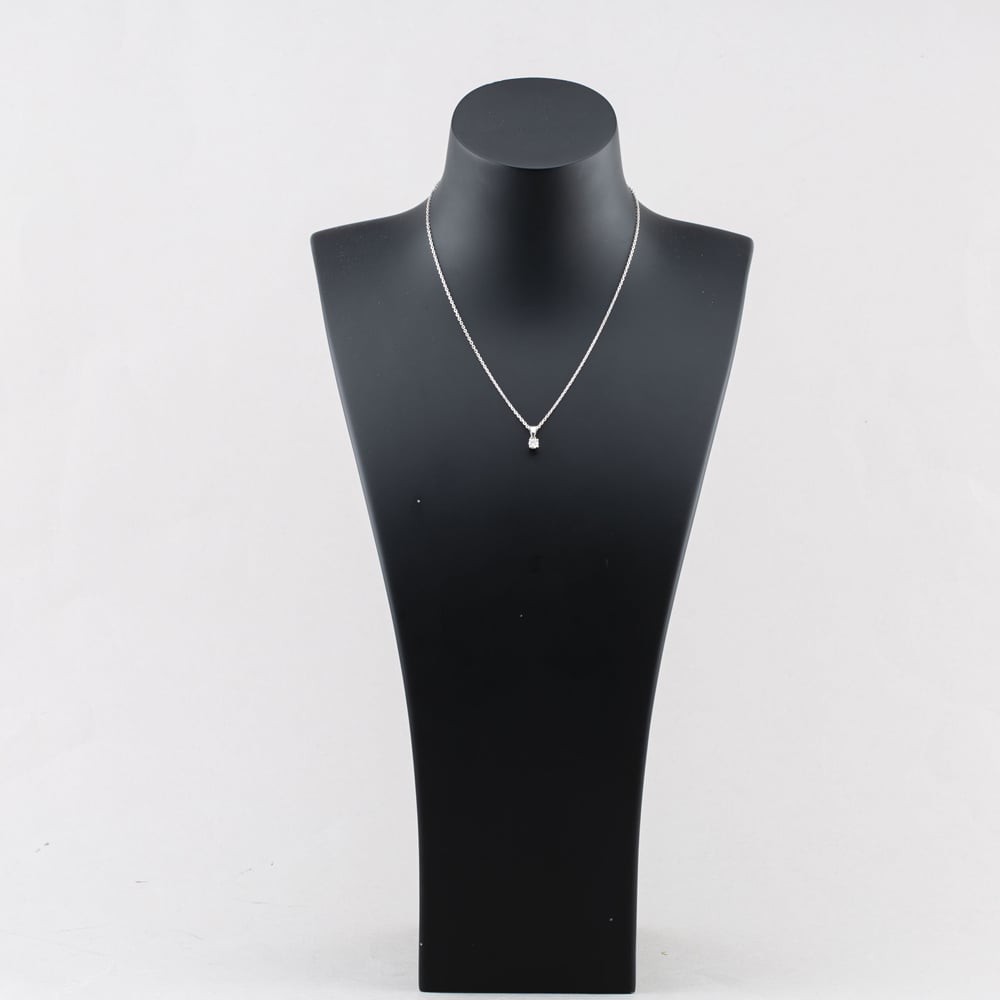 Pre-Owned 18ct White Gold 0.30ct Brilliant Cut Diamond Solitaire Pendant & 16 Inch Trace Chain 43141342
