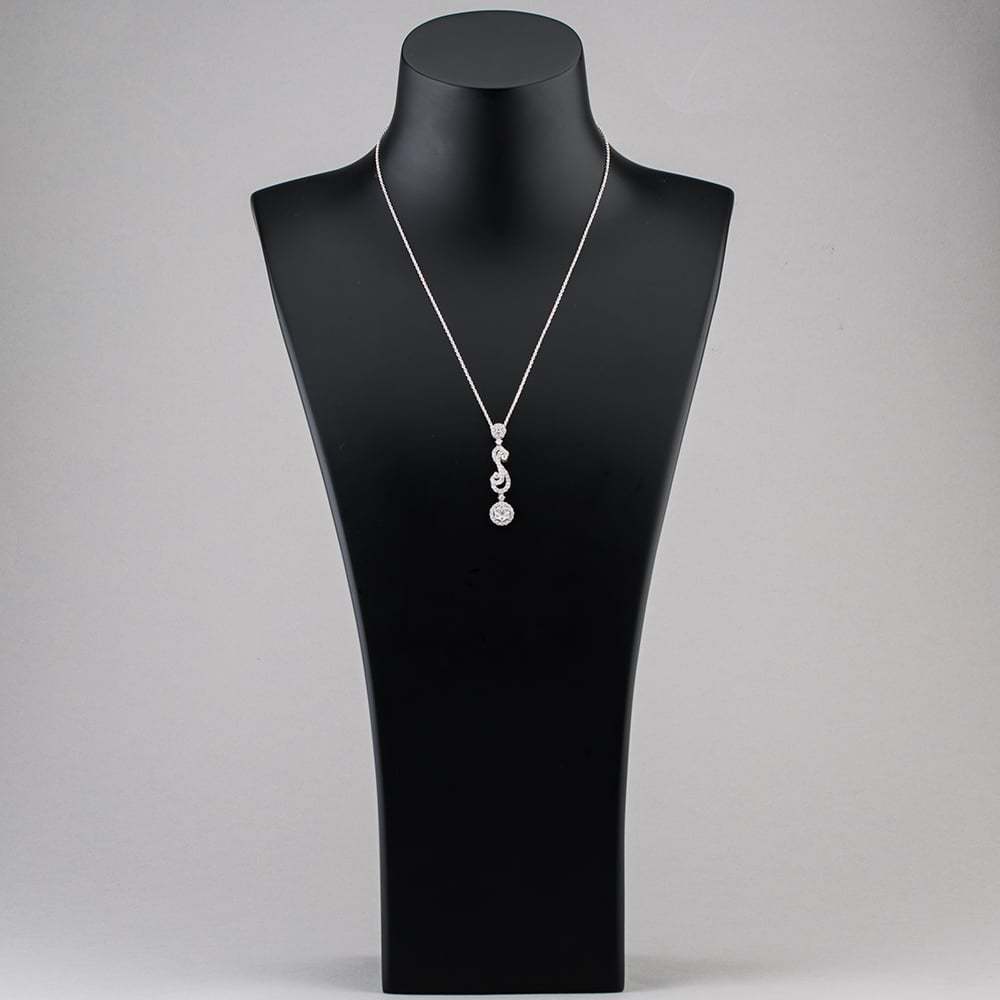 Pre-Owned 18ct White Gold 1.89ct Brilliant Cut Diamond Pendant & 18 Inch Trace Chain 4314151
