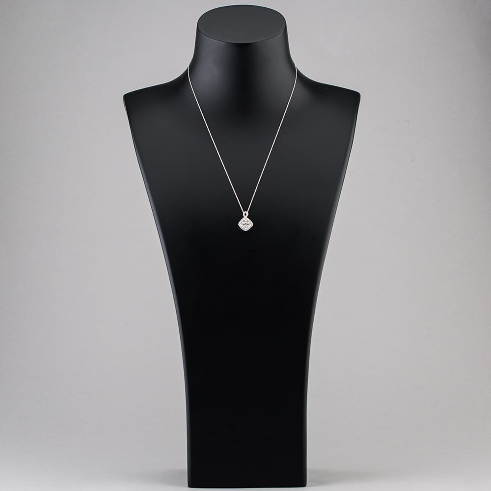 Pre-Owned 9ct White Gold 0.75ct Brilliant Cut Diamond Pendant & 18 Inch Prince Of Wales Chain 4314157