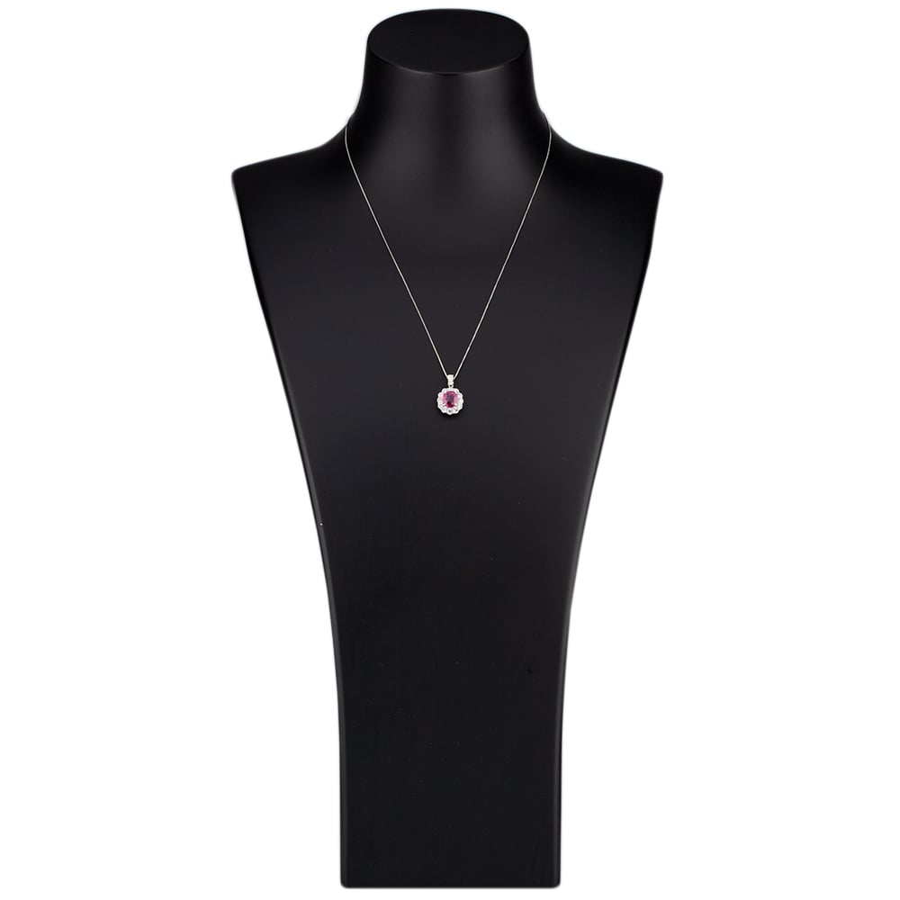Pre-Owned Platinum Oval 1.79ct Ruby & 0.86ct Diamond Pendant 4314549