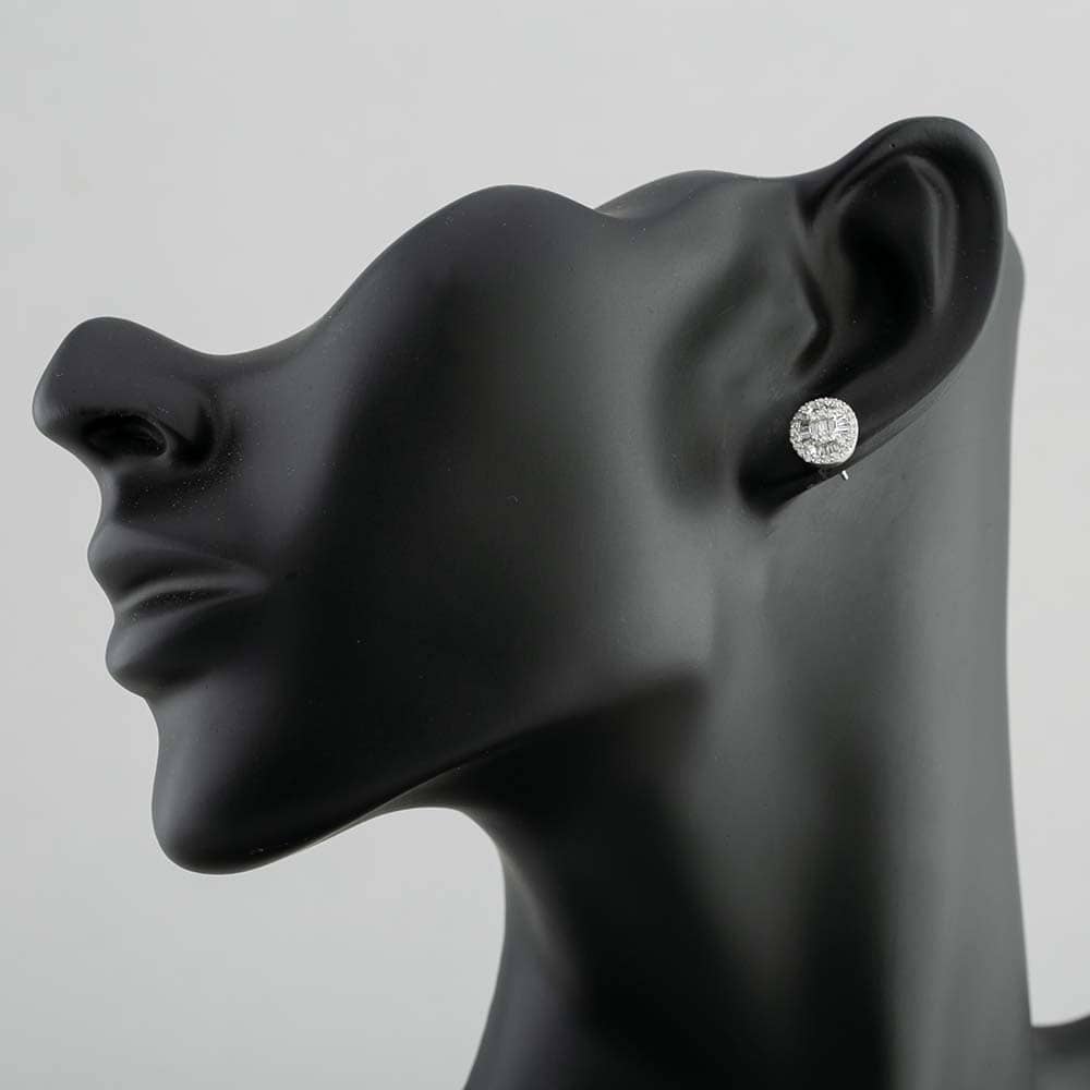 Pre-Owned 14ct White Gold 0.60ct Diamond Oval Stud Earrings 43170128