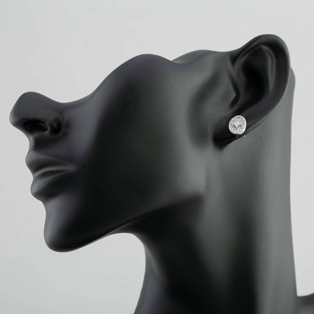 Pre-Owned 9ct White Gold 0.25ct Diamond Oval Stud Earrings 43170130
