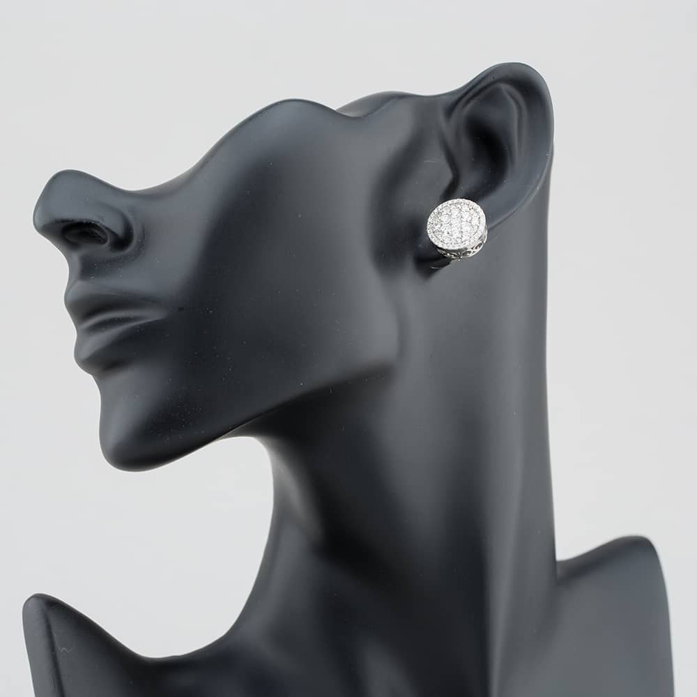 Pre-Owned 14ct White Gold Brilliant Cut Diamond Round Stud Earrings 43171175