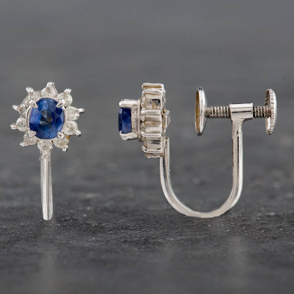Click to view product details and reviews for Pre Owned Platinum Certificated Sapphire Oval Screw Fitting Stud Earrings 4317187.
