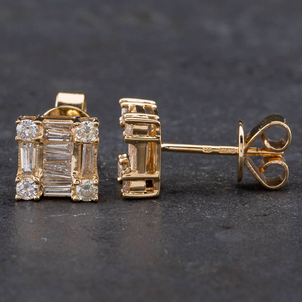 Pre-Owned 14ct Yellow Gold 0.67ct Diamond Stud Earrings 4317370 Pre-Owned 14ct Yellow Gold 0.67ct Diamond Stud Earrings 4317370