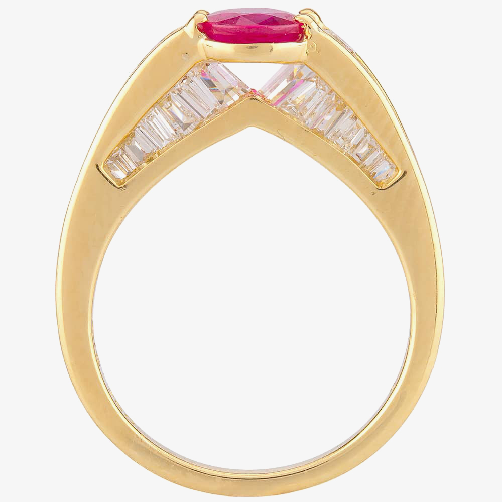 Pre-Owned 18ct Yellow Gold Ruby and Diamond Ring 4328326
