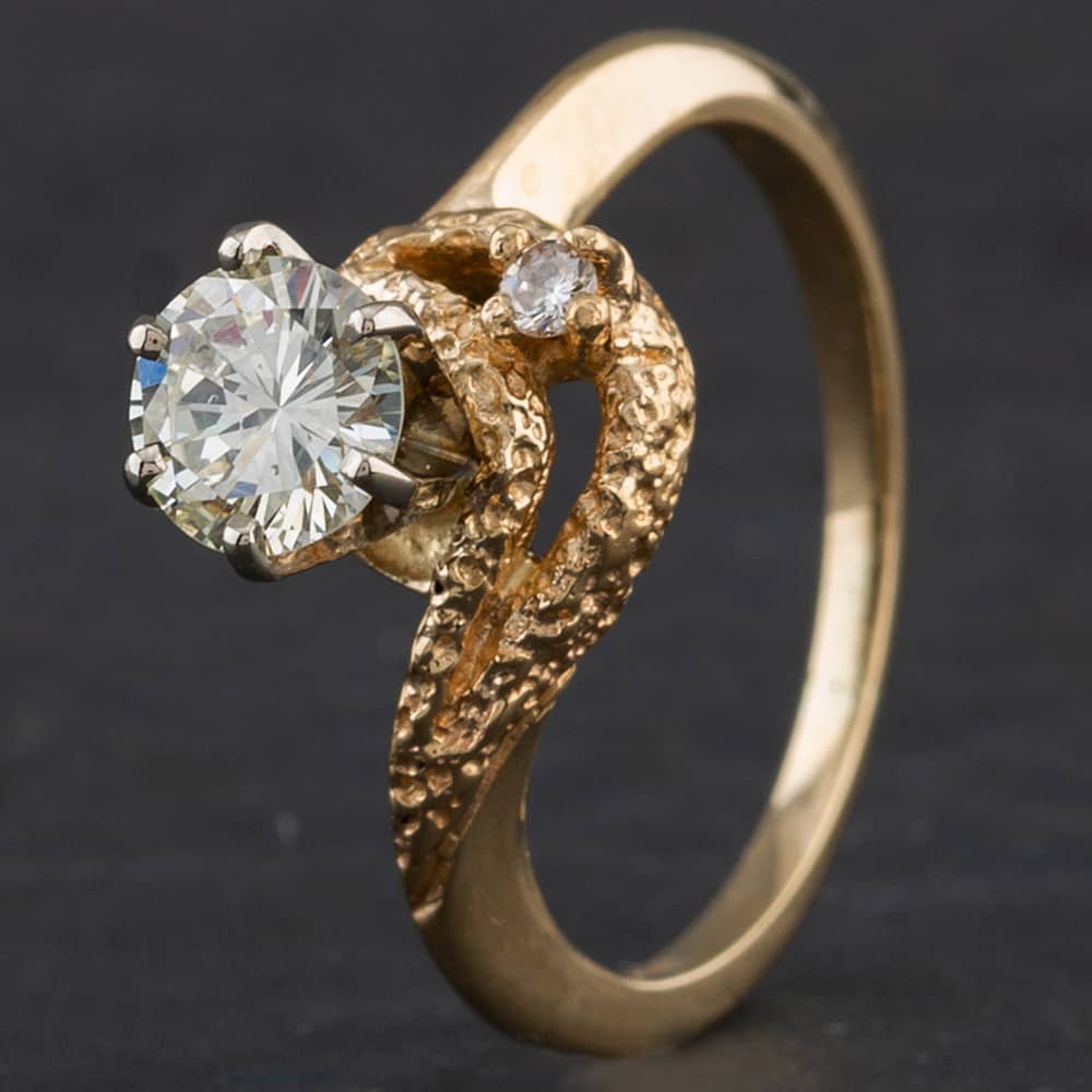 Product photograph of Pre-owned 9ct Yellow Gold Brilliant Cut Diamond High Set Solitaire Ring 4328628 from The Jewel Hut