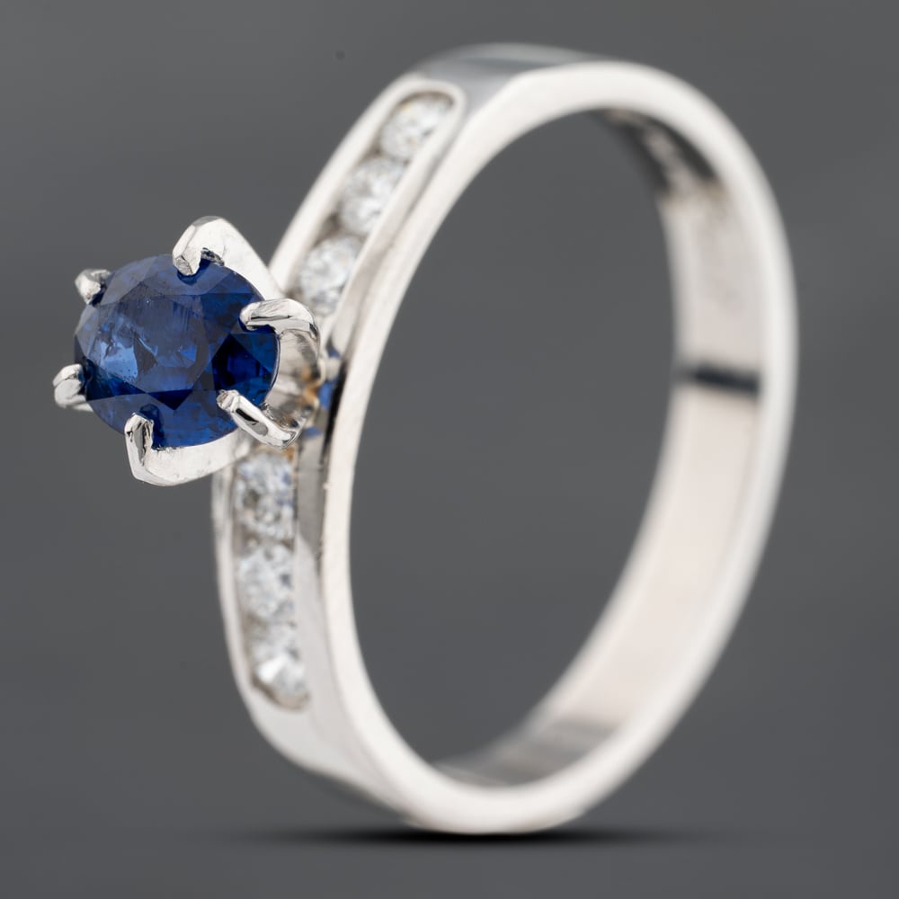 Click to view product details and reviews for Pre Owned Platinum Sapphire And 030ct Brilliant Cut Diamond Dress Ring 43361196.
