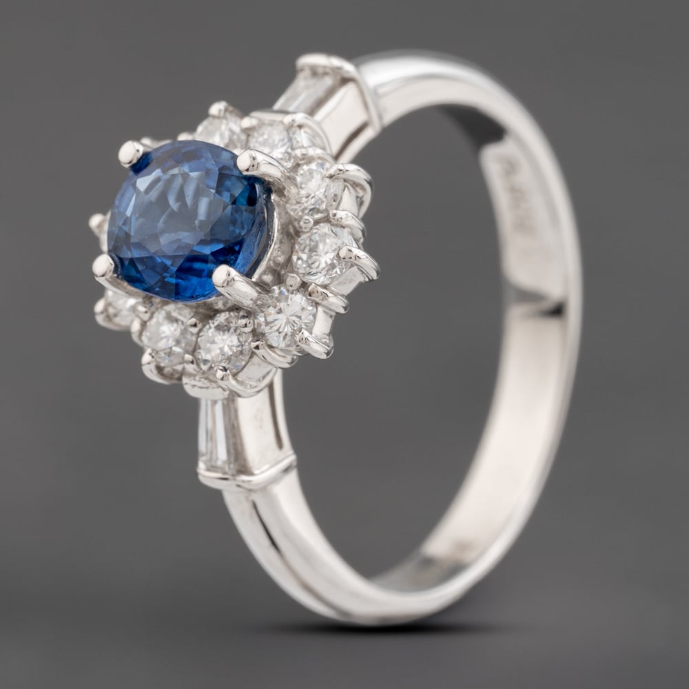Click to view product details and reviews for Pre Owned Platinum 104ct Sapphire And 052ct Brilliant Cut Diamond Cluster Ring 43361205. Click to view product details and reviews for Pre Owned Platinum 104ct Sapphire And 052ct Brilliant Cut Diamond Cluster Ring 43361205.