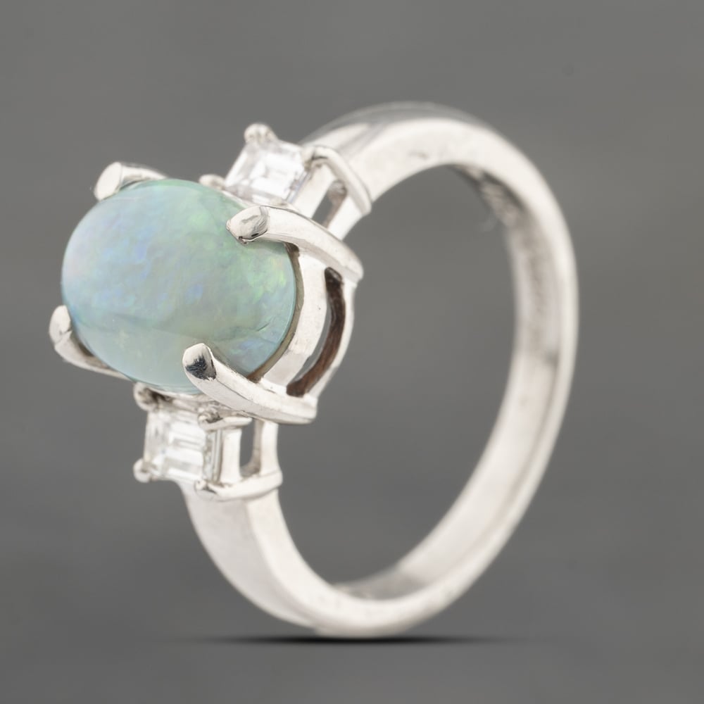 Click to view product details and reviews for Pre Owned Platinum 185ct Opal And 025ct Baguette Cut Diamond Oval Three Stone Ring 43381018. Click to view product details and reviews for Pre Owned Platinum 185ct Opal And 025ct Baguette Cut Diamond Oval Three Stone Ring 43381018.