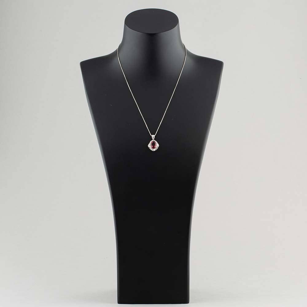 Pre-Owned Platinum 3.65ct Pink Tourmaline & 0.38ct Diamond Oval Cluster Pendant & 16-18 Inch Box Chain 43141578